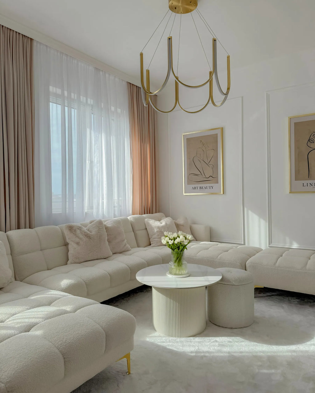 Coffee Table LEONA Ceramic Light Beige