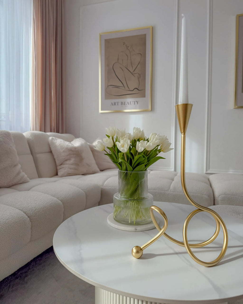 Coffee Table LEONA Ceramic Light Beige