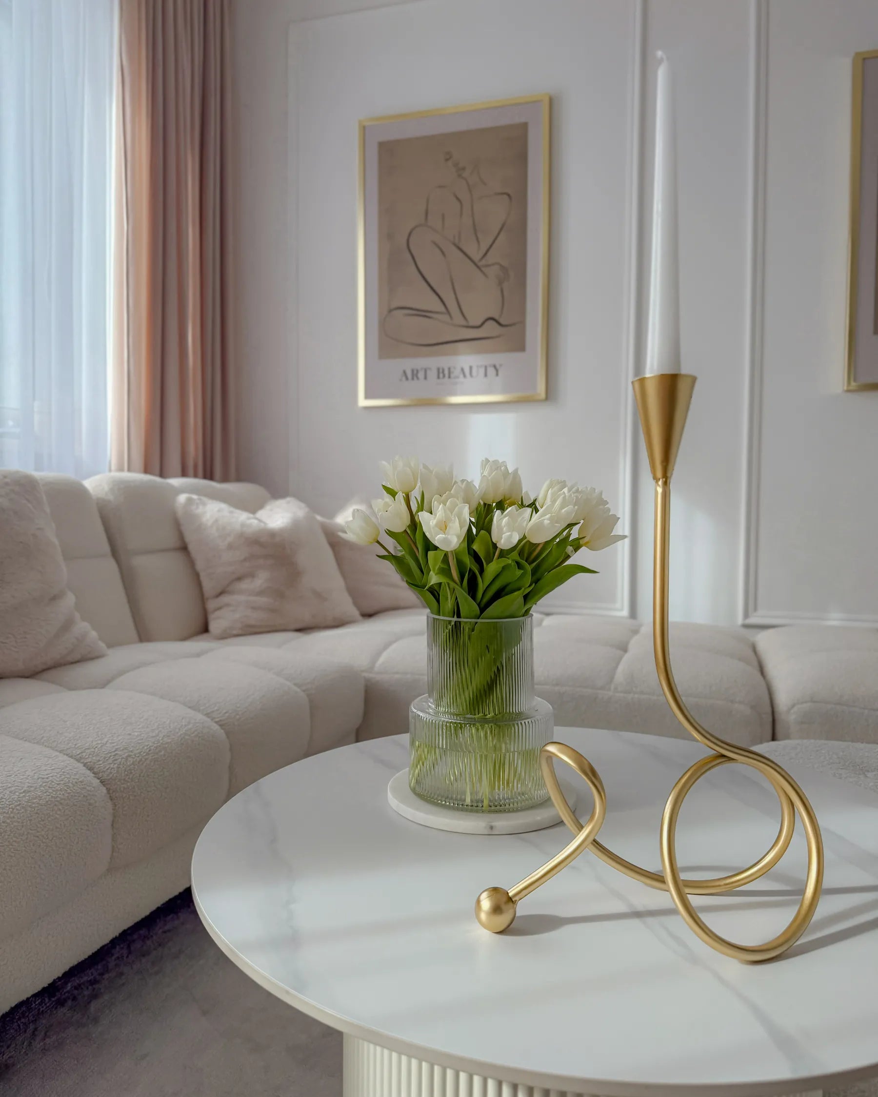 Coffee Table LEONA Ceramic Light Beige