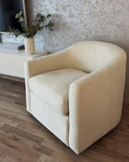 Swivel Armchair MAGNOR Fabric Light Beige