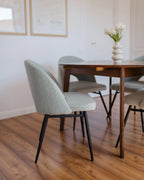 Set of 2 Dining Chairs ONAGA Boucle Light Green