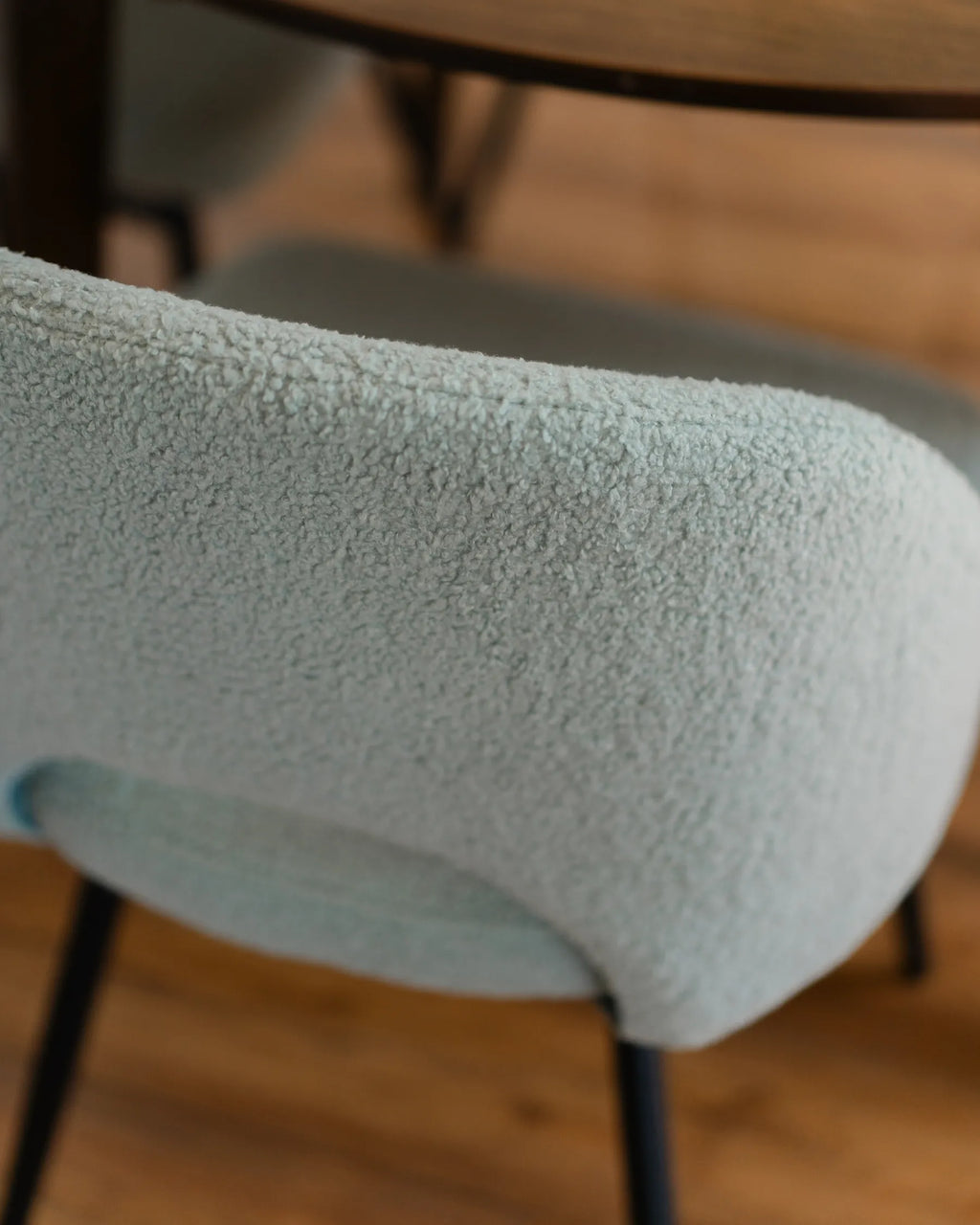 Set of 2 Dining Chairs ONAGA Boucle Light Green