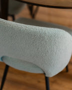 Set of 2 Dining Chairs ONAGA Boucle Light Green
