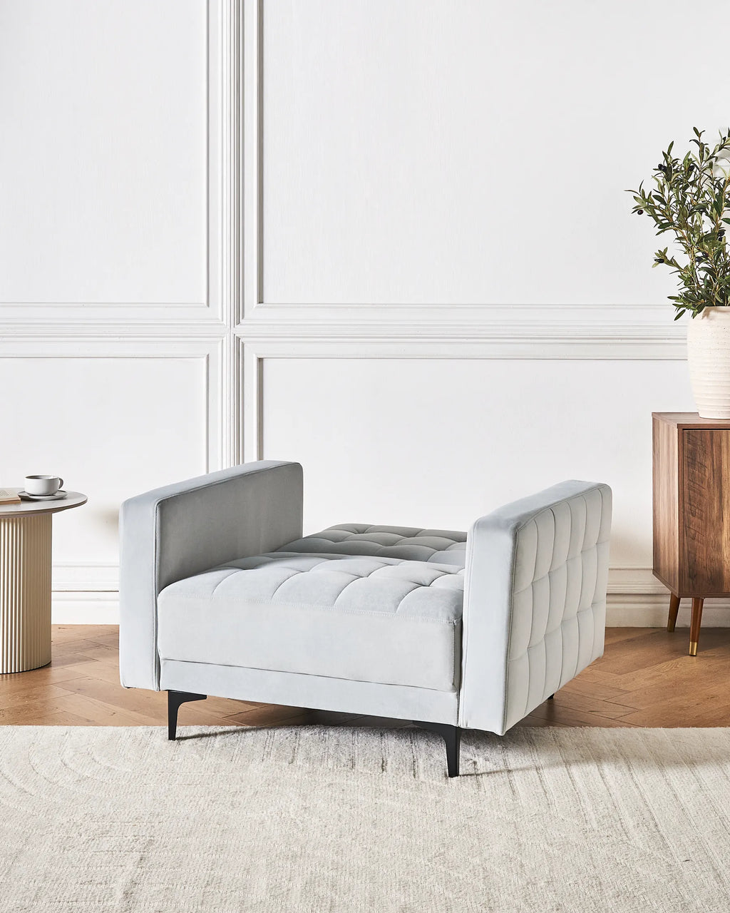 Armchair ABERDEEN Velvet Light Grey