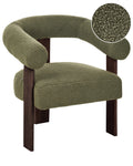 Armchair ILBRO Boucle Green/ Dark Brown