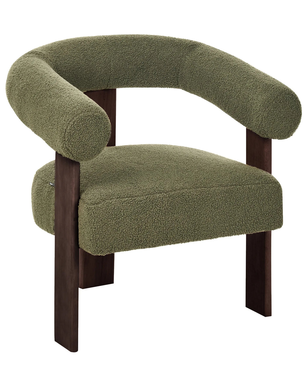 Armchair ILBRO Boucle Green/ Dark Brown