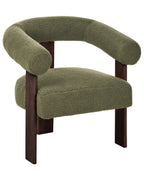 Armchair ILBRO Boucle Green/ Dark Brown