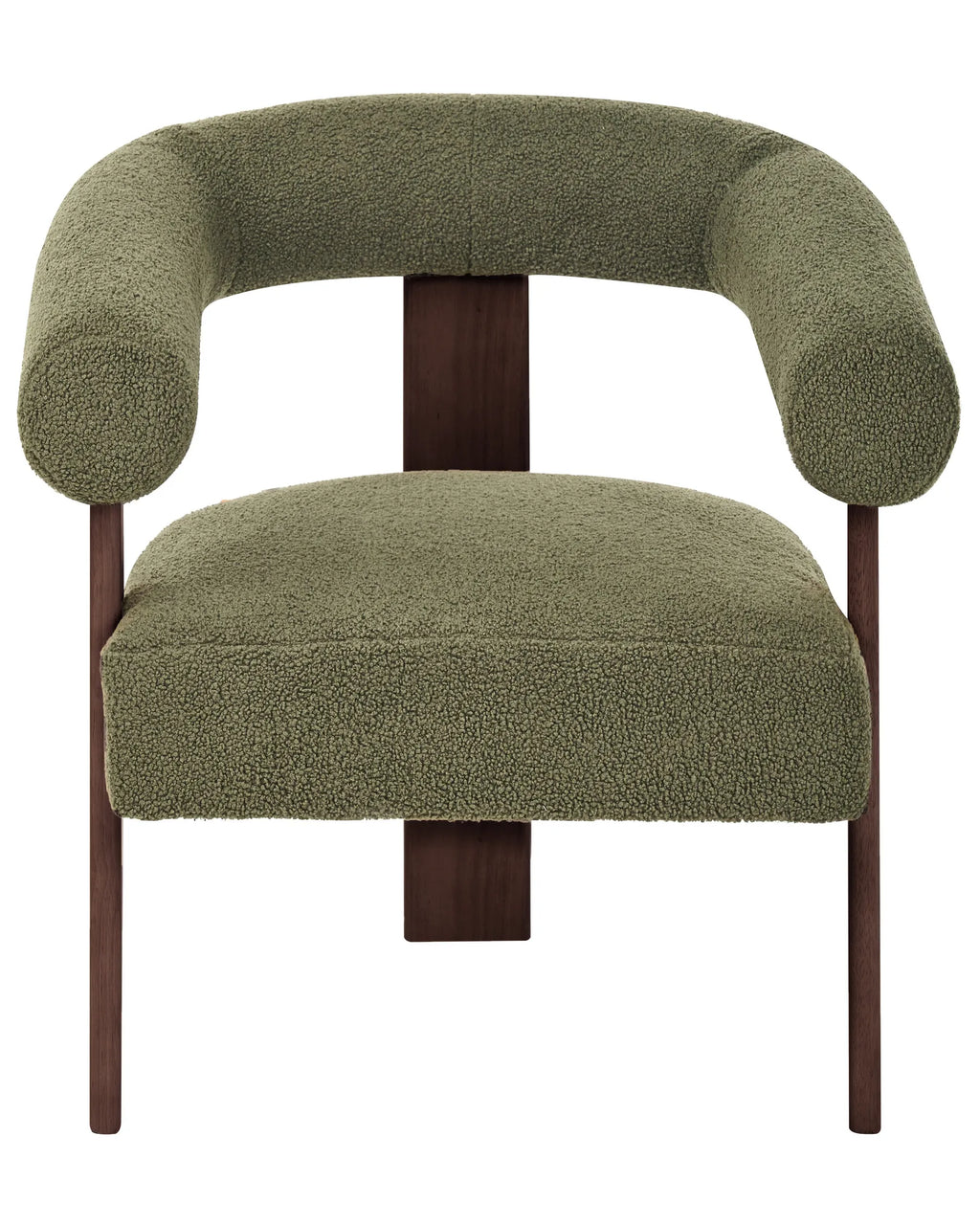 Armchair ILBRO Boucle Green/ Dark Brown