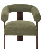 Armchair ILBRO Boucle Green/ Dark Brown