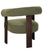 Armchair ILBRO Boucle Green/ Dark Brown