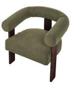 Armchair ILBRO Boucle Green/ Dark Brown