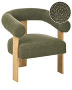 Armchair ILBRO Boucle Green/ Light Brown