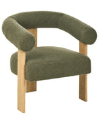 Armchair ILBRO Boucle Green/ Light Brown