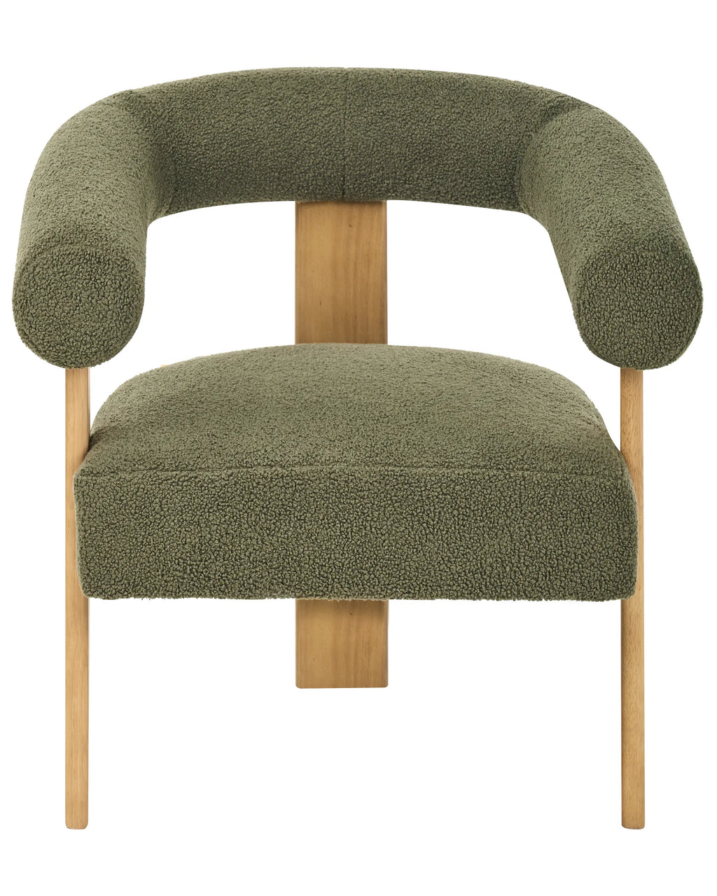 Armchair ILBRO Boucle Green/ Light Brown