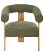 Armchair ILBRO Boucle Green/ Light Brown