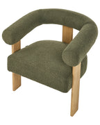 Armchair ILBRO Boucle Green/ Light Brown