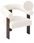 Armchair ILBRO Boucle Off-White/ Dark Brown