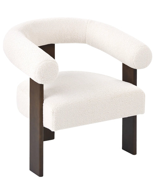 Armchair ILBRO Boucle Off-White/ Dark Brown