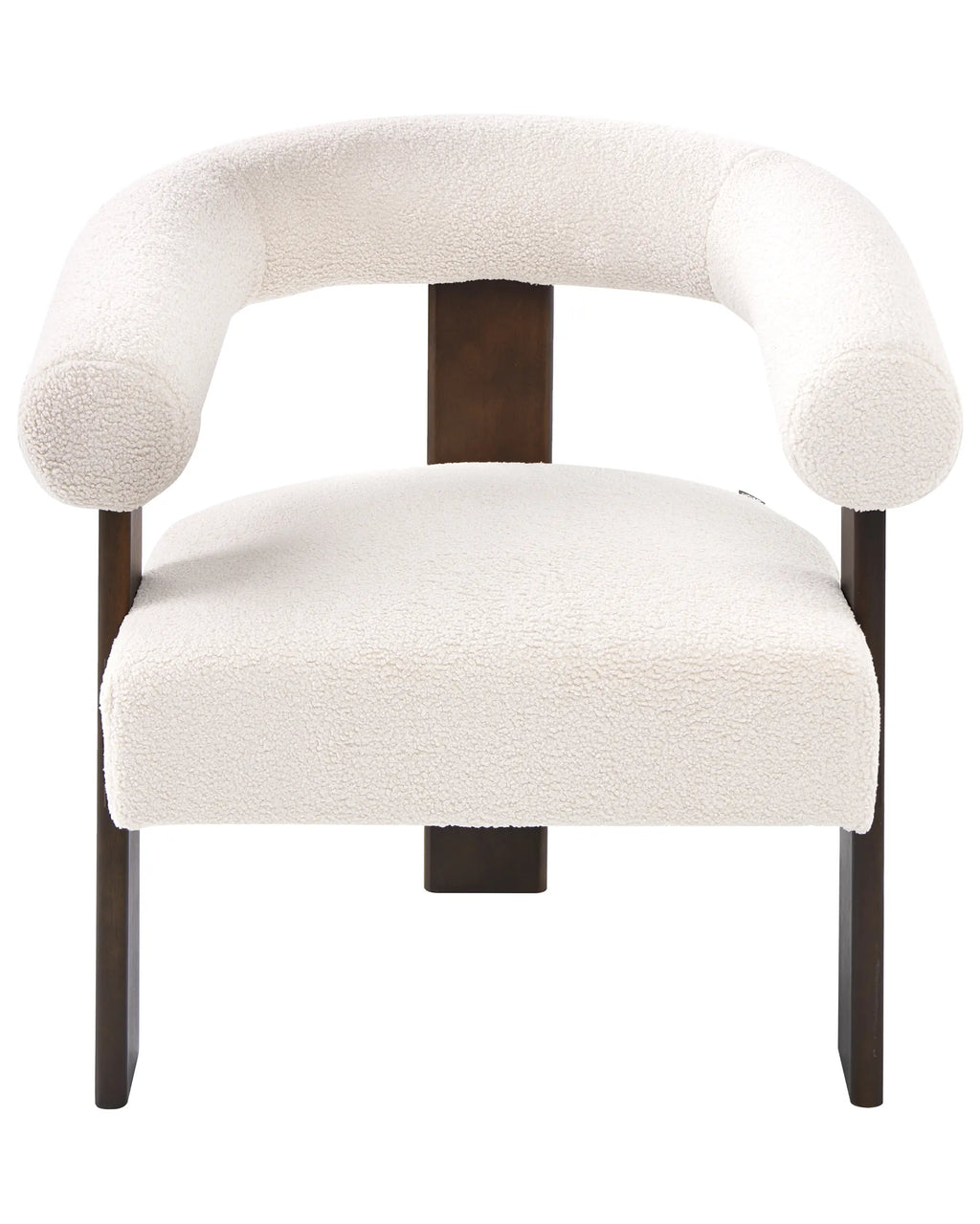 Armchair ILBRO Boucle Off-White/ Dark Brown