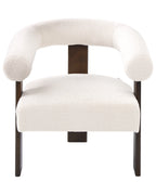 Armchair ILBRO Boucle Off-White/ Dark Brown