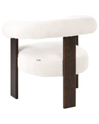 Armchair ILBRO Boucle Off-White/ Dark Brown