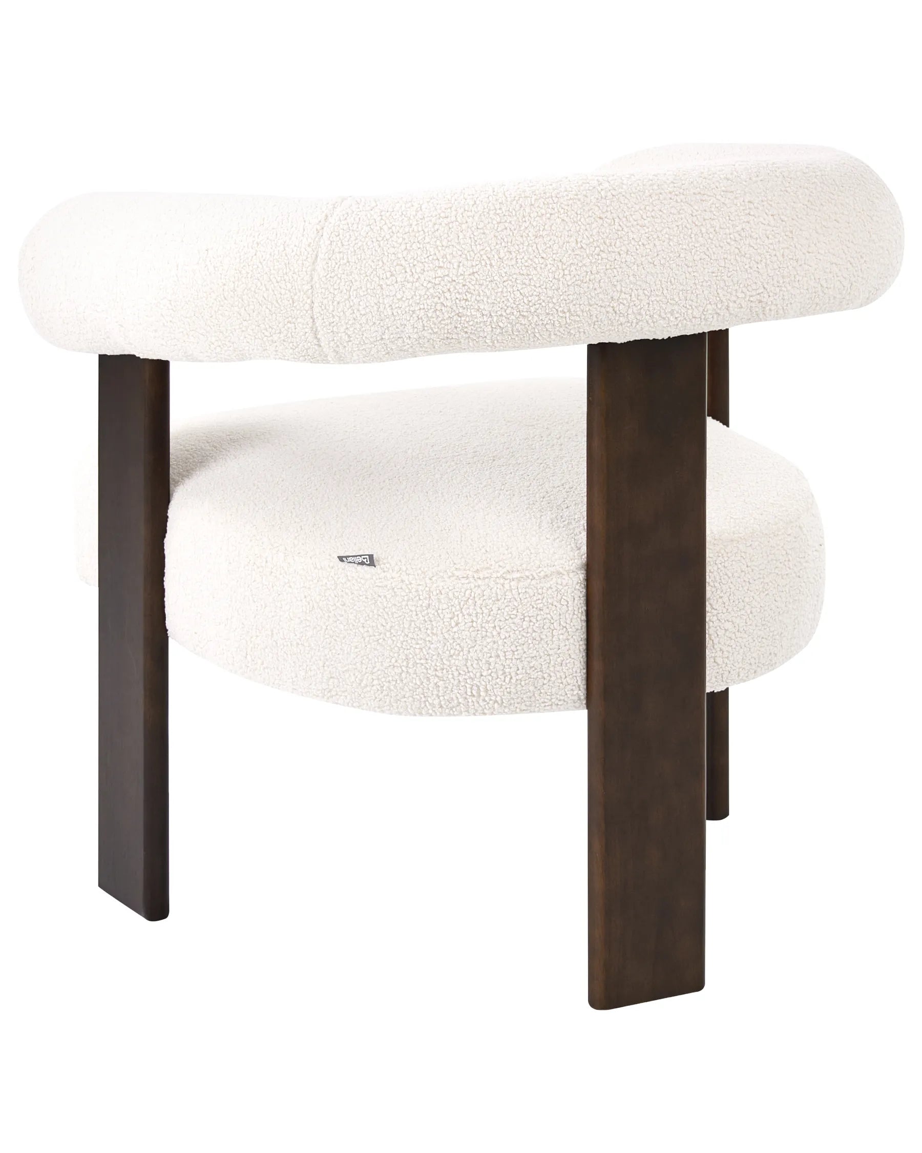 Armchair ILBRO Boucle Off-White/ Dark Brown