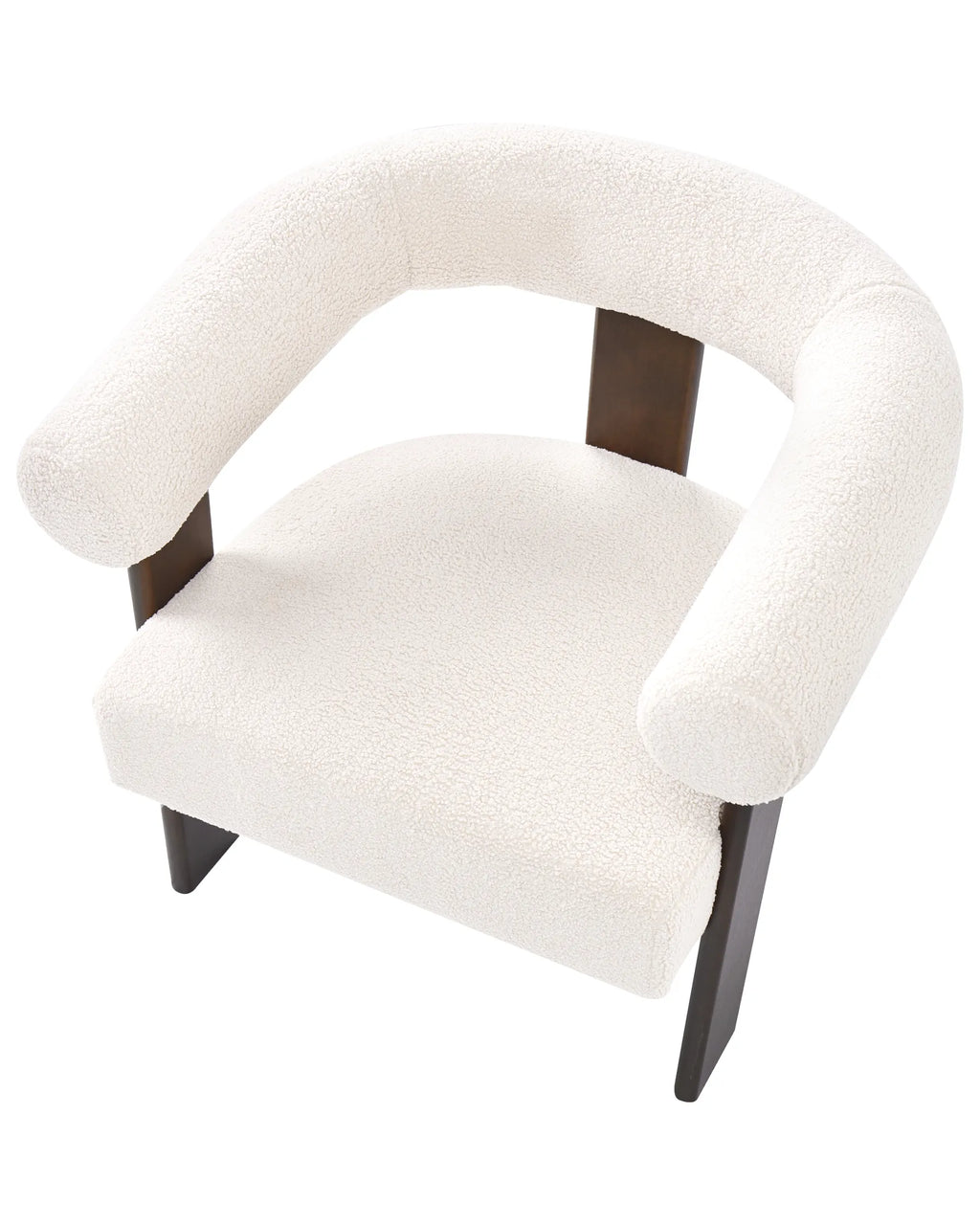 Armchair ILBRO Boucle Off-White/ Dark Brown