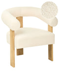 Armchair ILBRO Boucle Off-White/ Light Brown