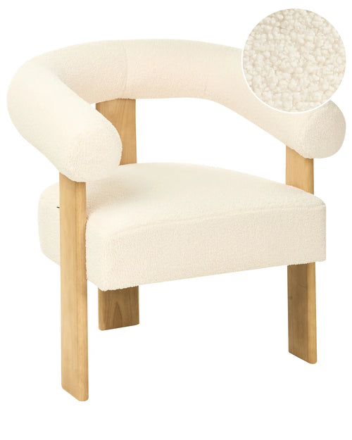 Armchair ILBRO Boucle Off-White/ Light Brown