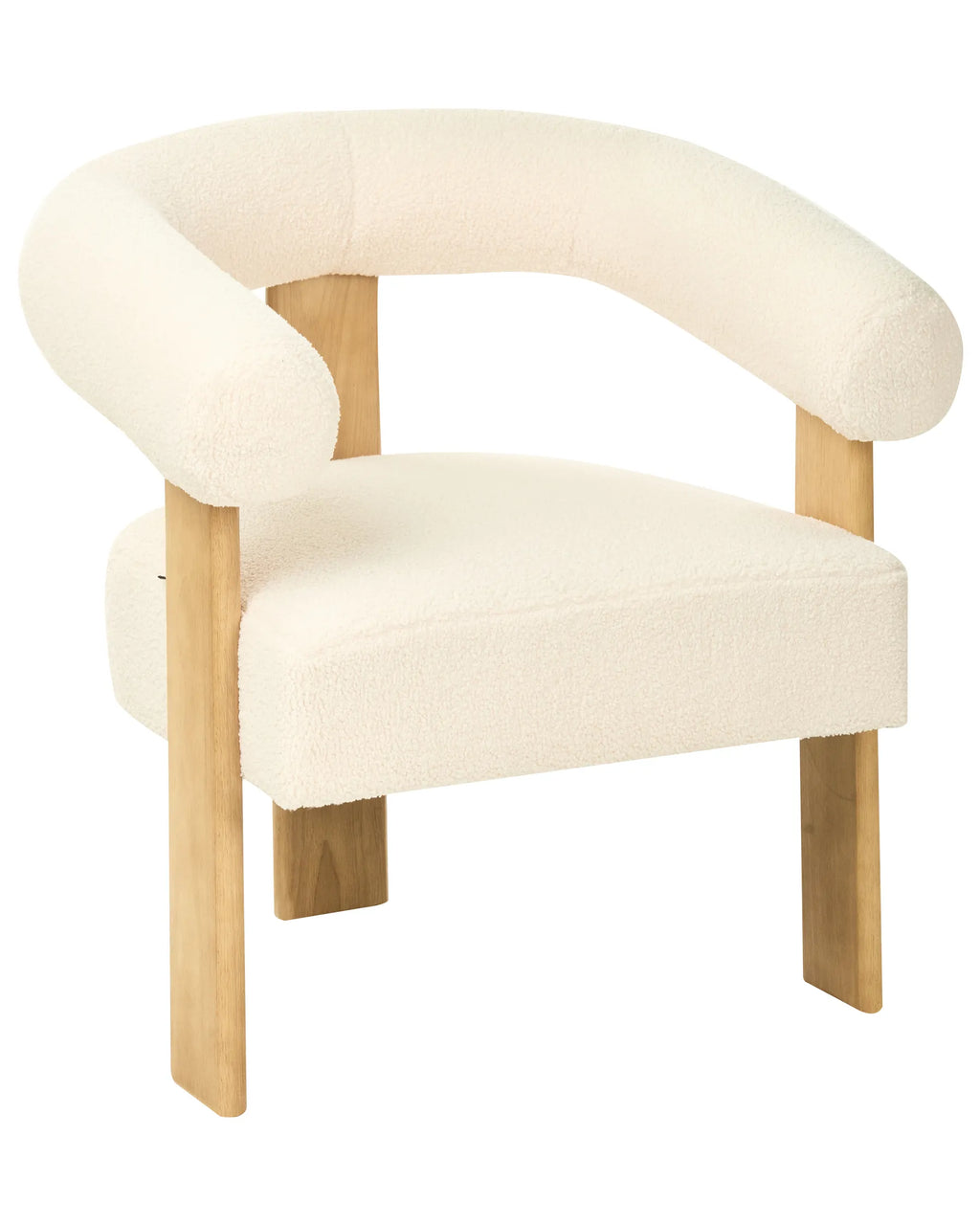 Armchair ILBRO Boucle Off-White/ Light Brown