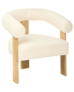 Armchair ILBRO Boucle Off-White/ Light Brown
