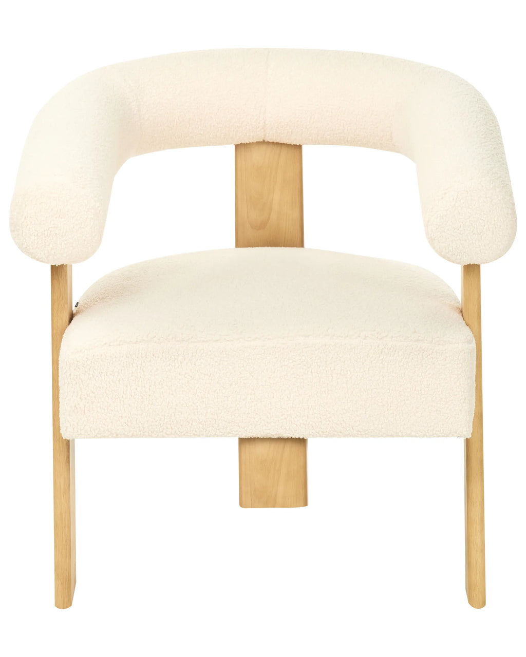 Armchair ILBRO Boucle Off-White/ Light Brown