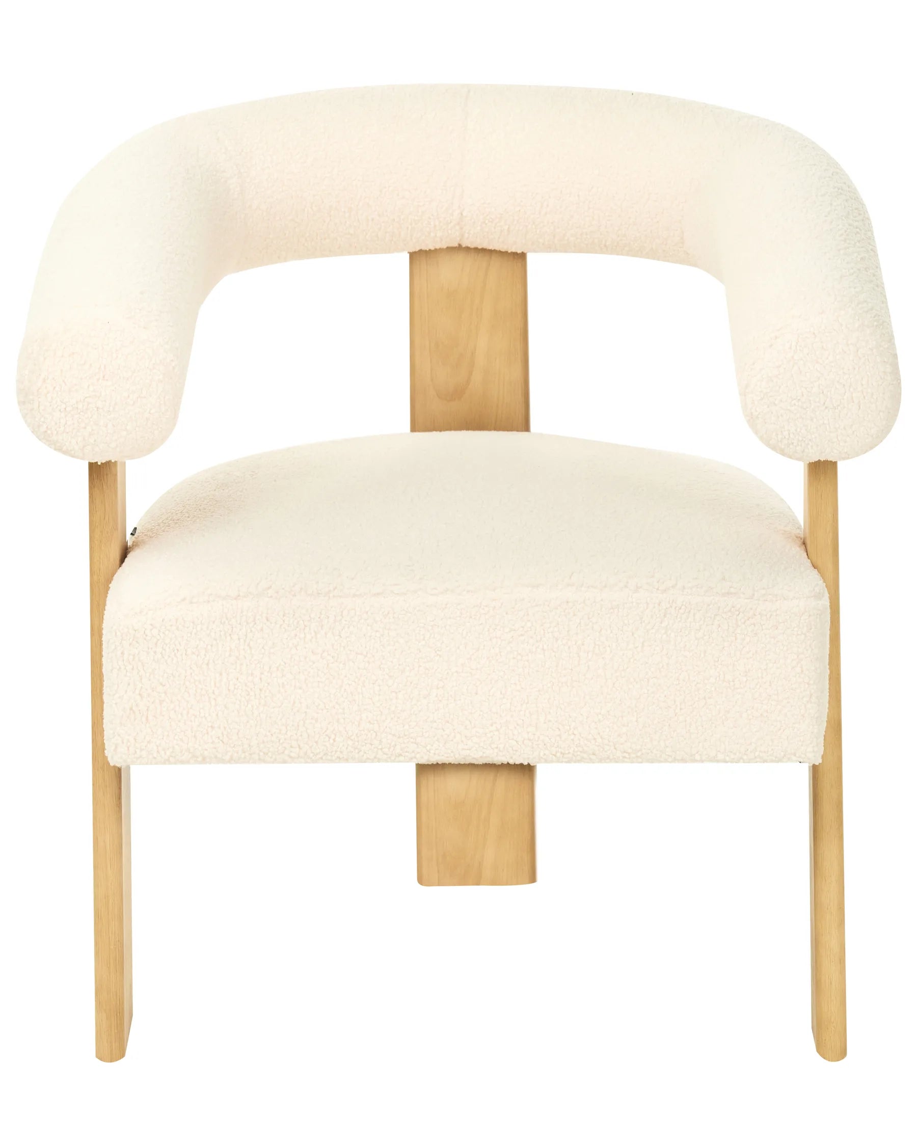 Armchair ILBRO Boucle Off-White/ Light Brown
