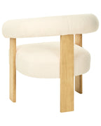 Armchair ILBRO Boucle Off-White/ Light Brown