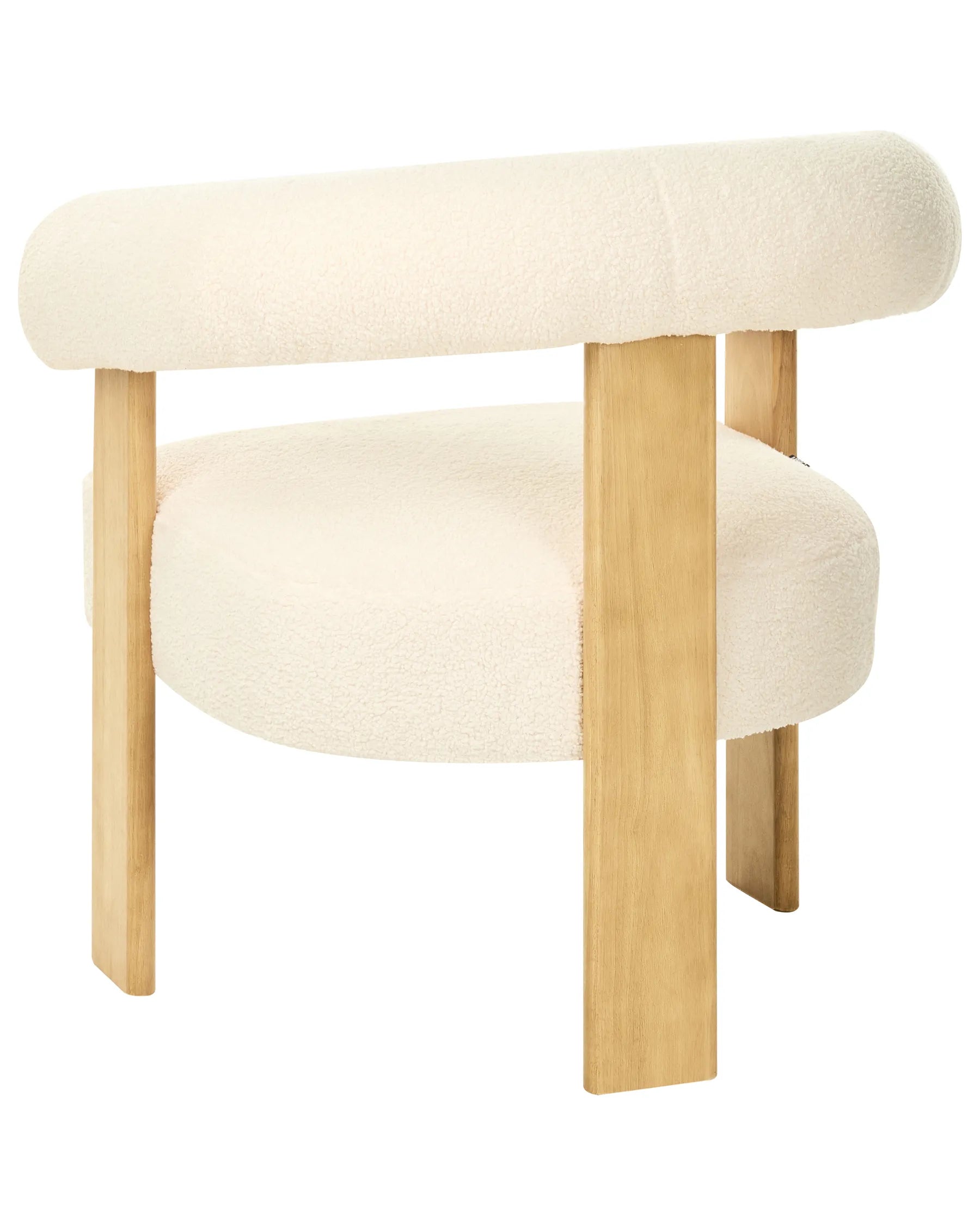 Armchair ILBRO Boucle Off-White/ Light Brown