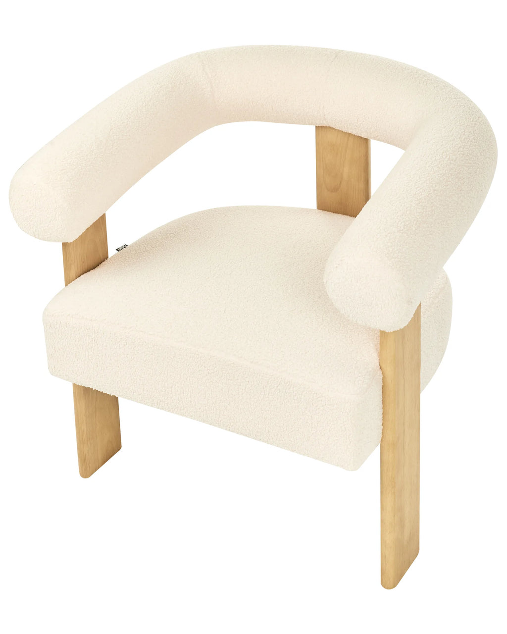 Armchair ILBRO Boucle Off-White/ Light Brown