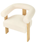 Armchair ILBRO Boucle Off-White/ Light Brown