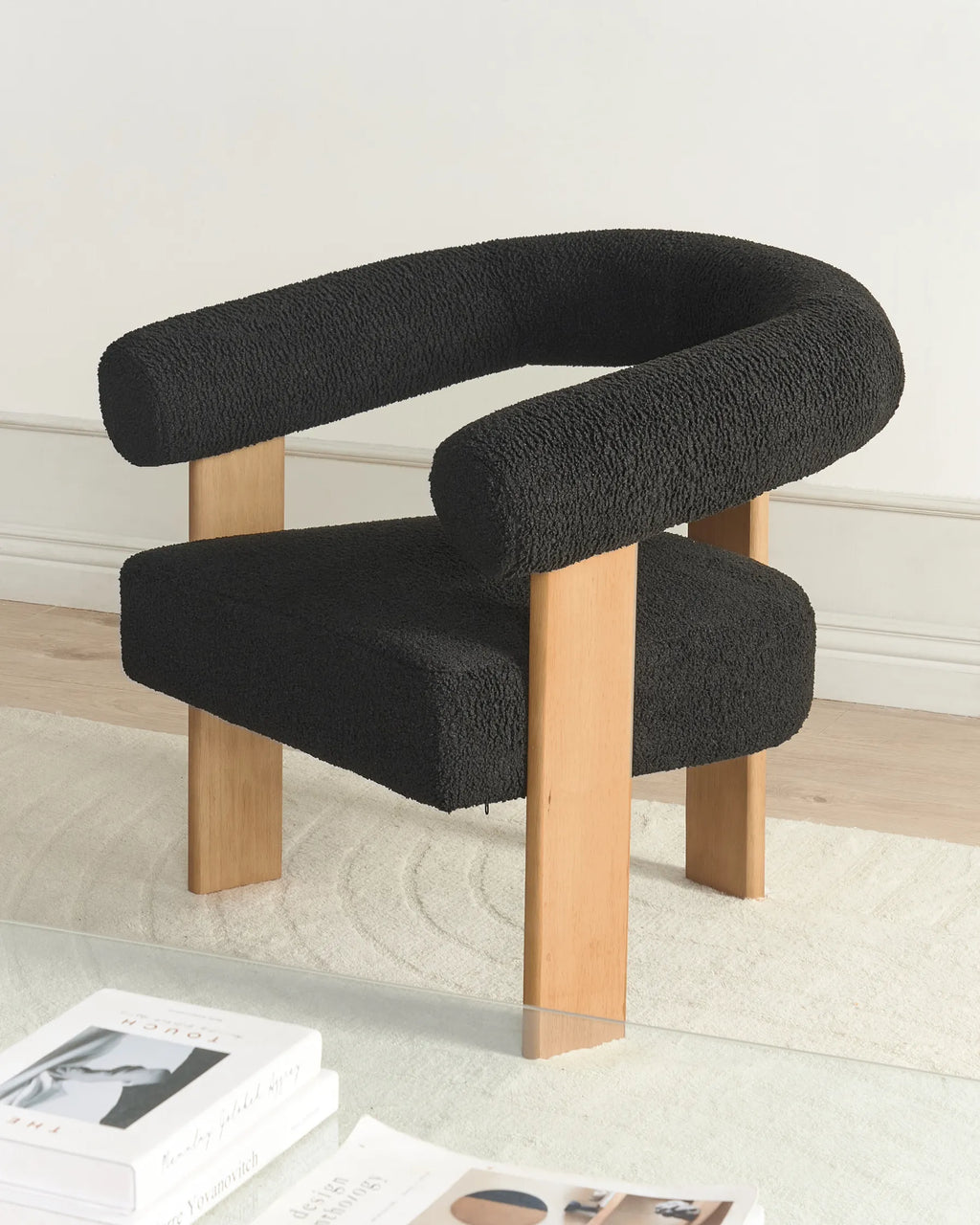 Armchair ILBRO Boucle Black/ Light Brown