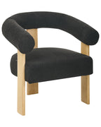Armchair ILBRO Boucle Black/ Light Brown