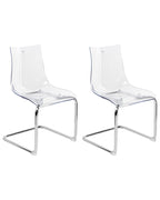 Set of 2 Dining Chairs MARSHALL Transparent