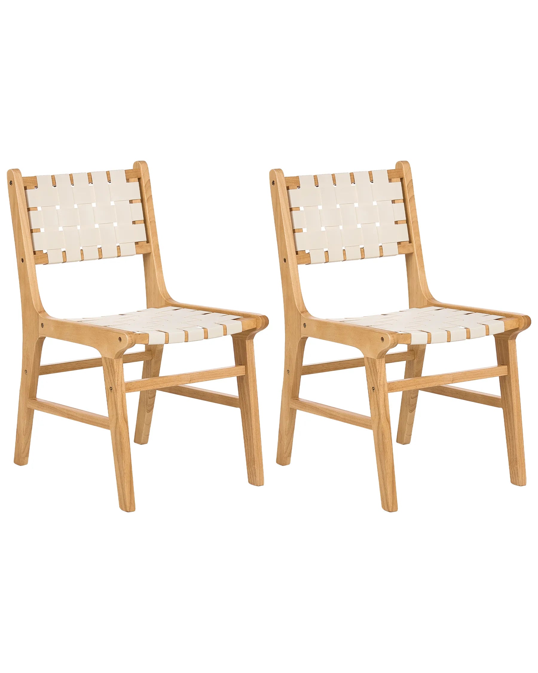 Set of 2 Dining Chairs HUMBLE Wood Light Brown
