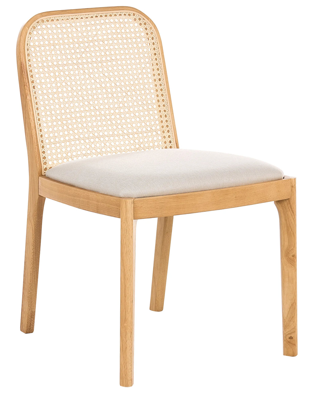 Set of 2 Dining Chairs EDINA Fabric Light Brown/ Beige