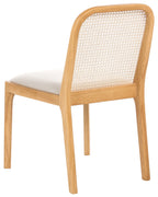 Set of 2 Dining Chairs EDINA Fabric Light Brown/ Beige