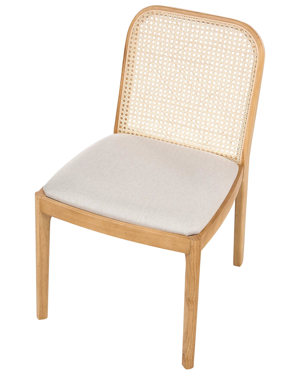 Set of 2 Dining Chairs EDINA Fabric Light Brown/ Beige