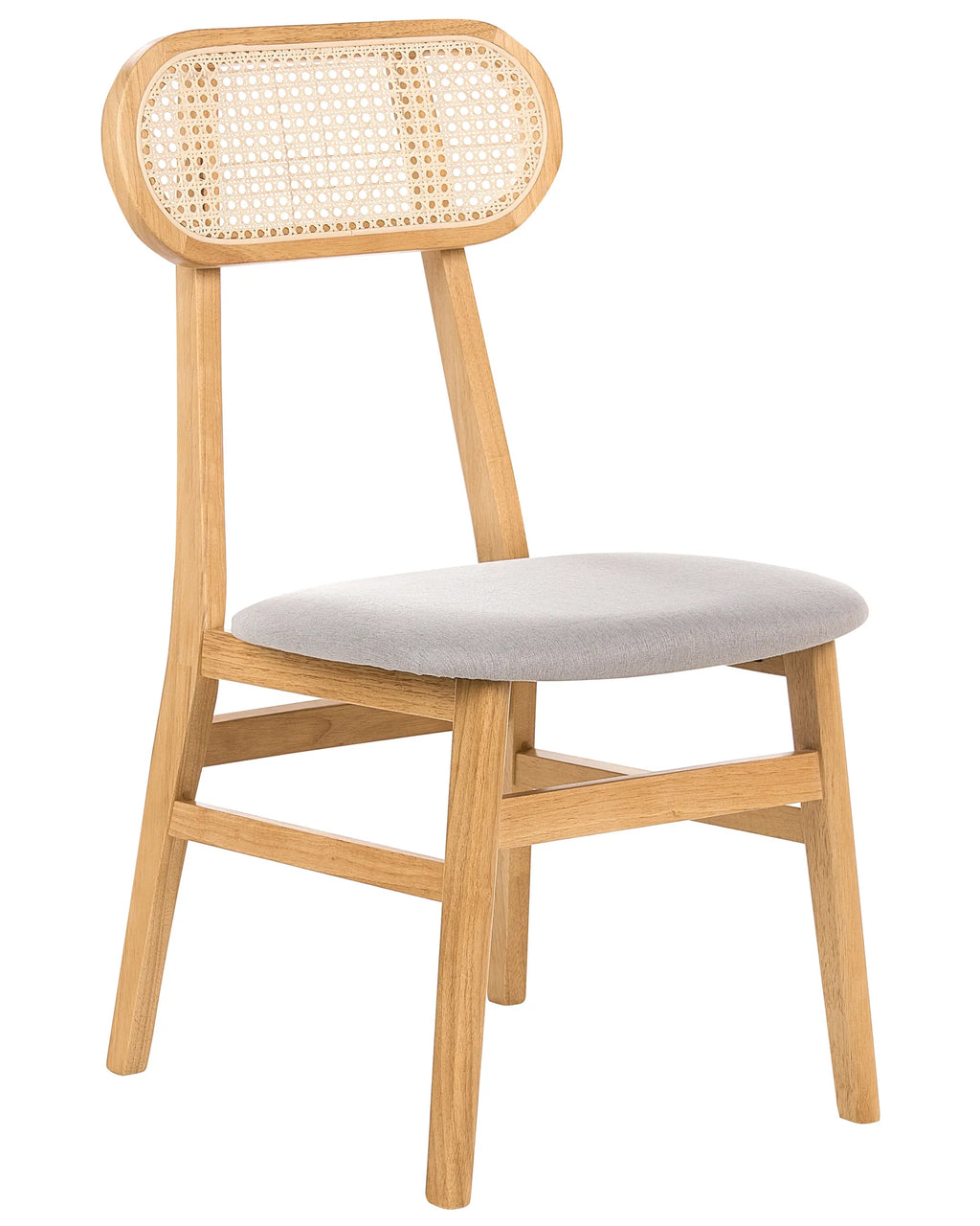 Set of 2 Dining Chairs FALLON Wood Light Brown/ Light Grey
