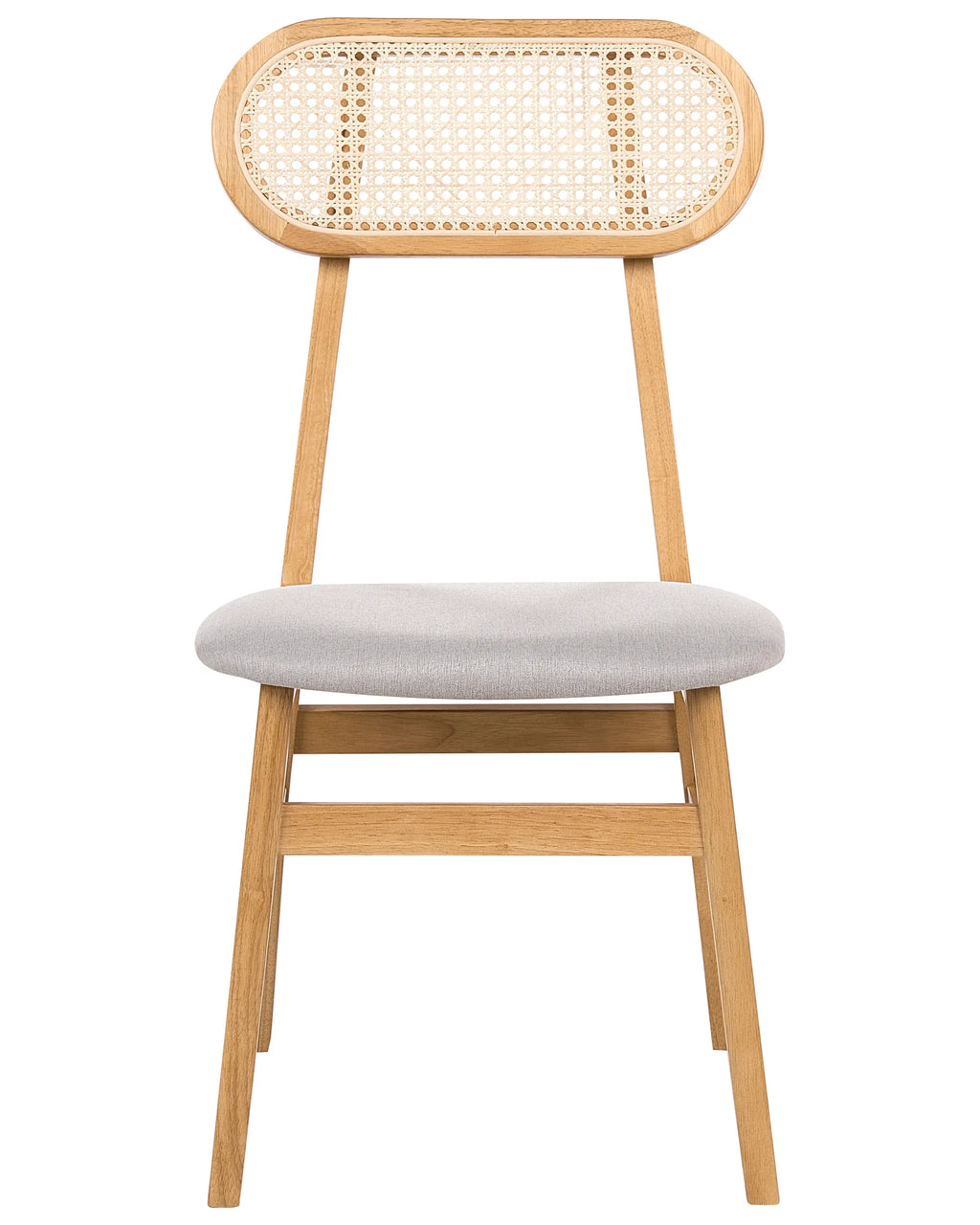 Set of 2 Dining Chairs FALLON Wood Light Brown/ Light Grey