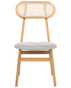 Set of 2 Dining Chairs FALLON Wood Light Brown/ Light Grey