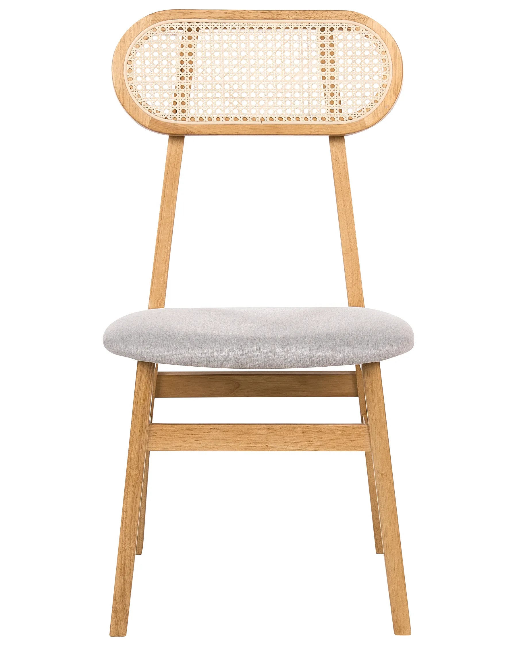 Set of 2 Dining Chairs FALLON Wood Light Brown/ Light Grey