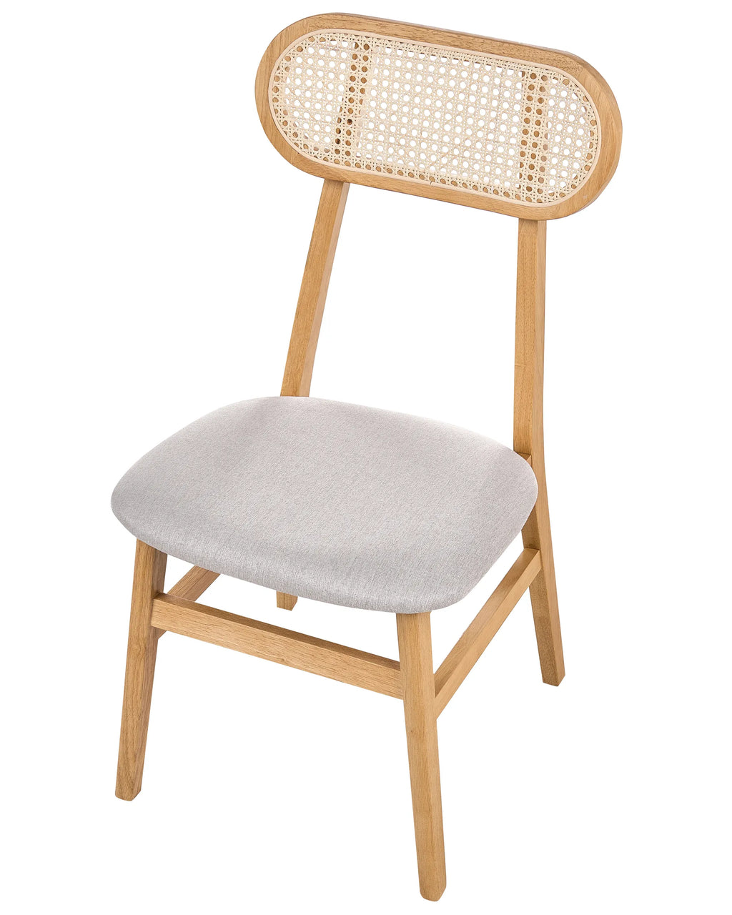 Set of 2 Dining Chairs FALLON Wood Light Brown/ Light Grey