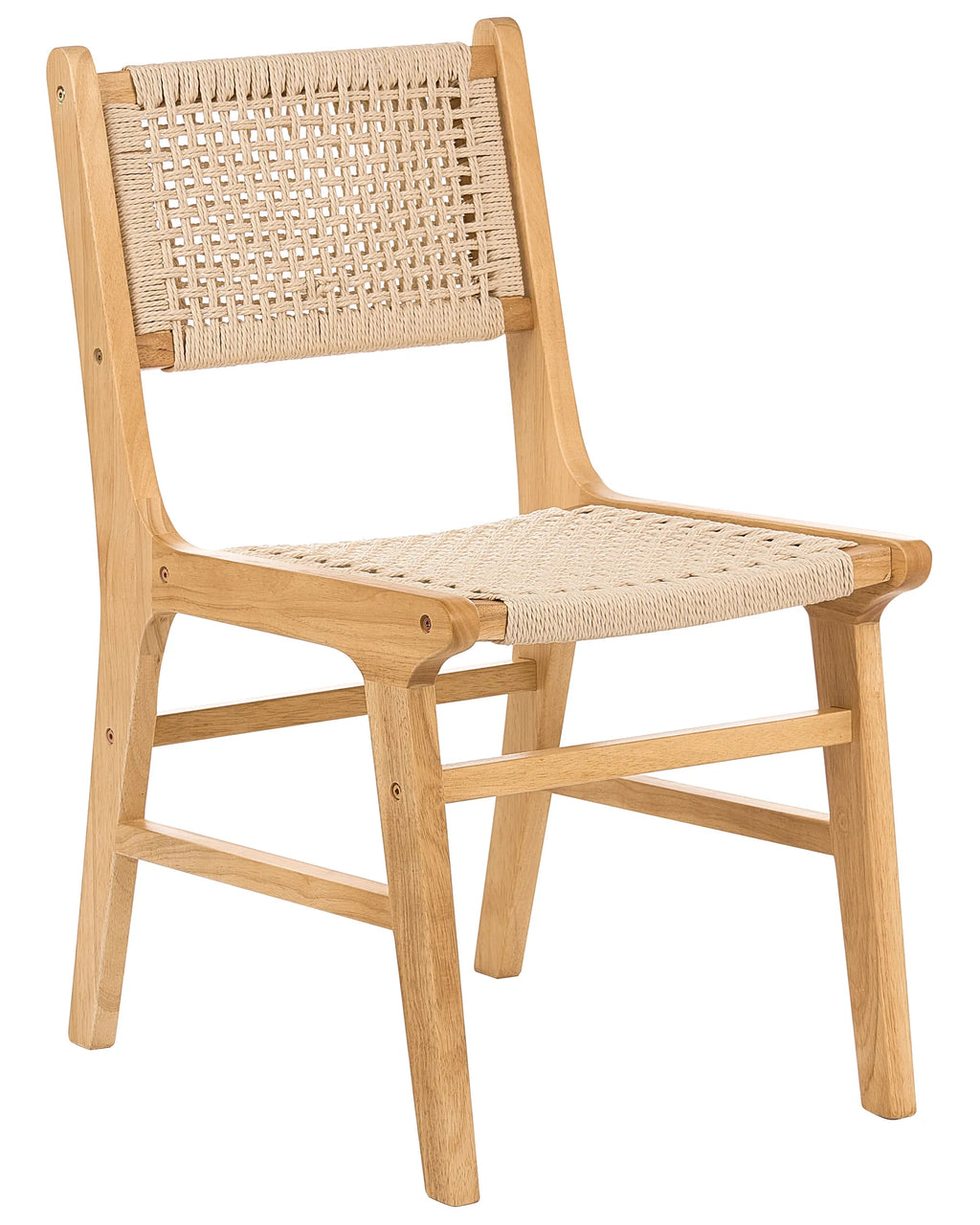 Set of 2 Dining Chairs OZELLA Wood Light Brown/ Beige